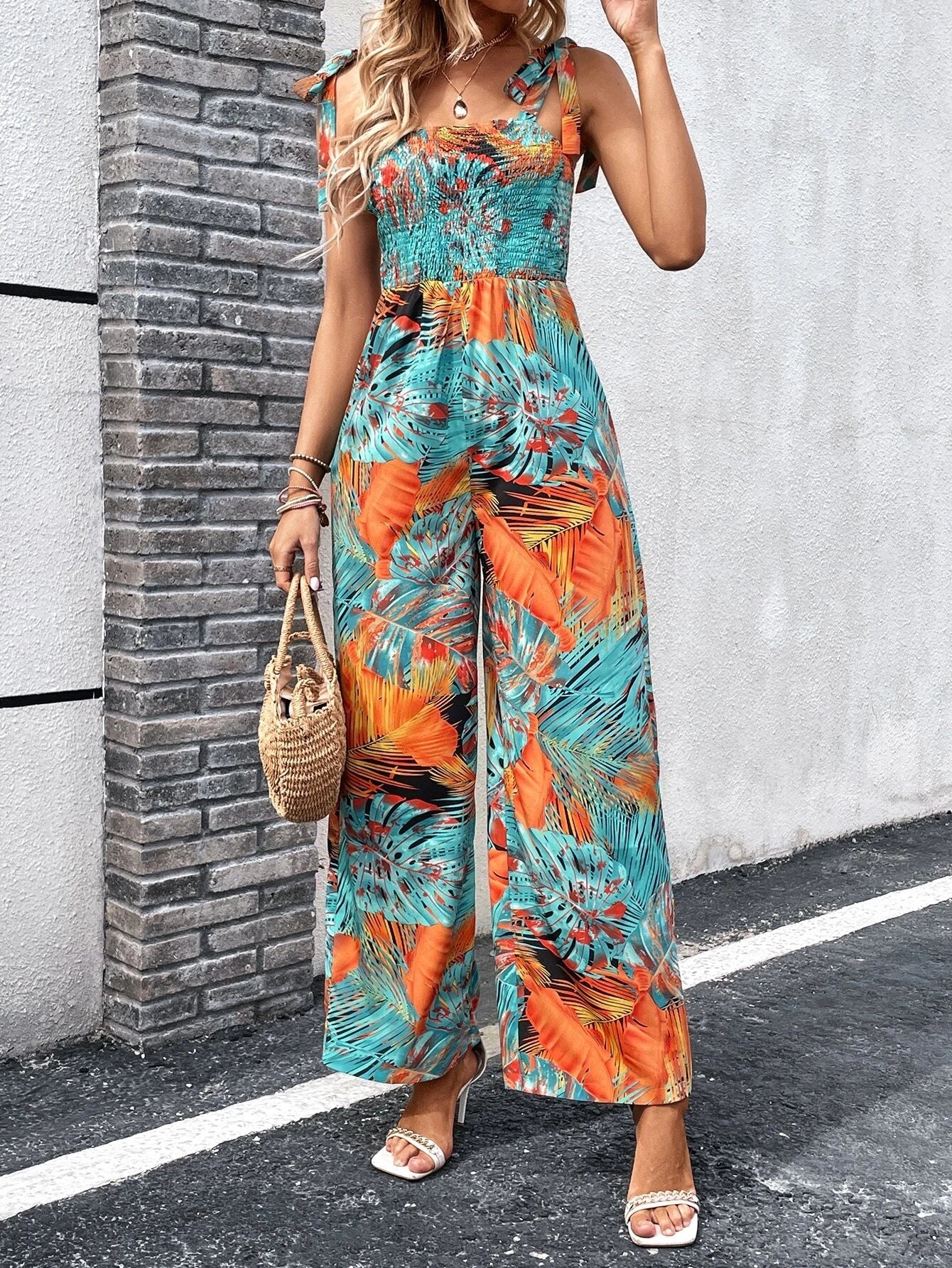 Tropical Pattern Jumpsuit