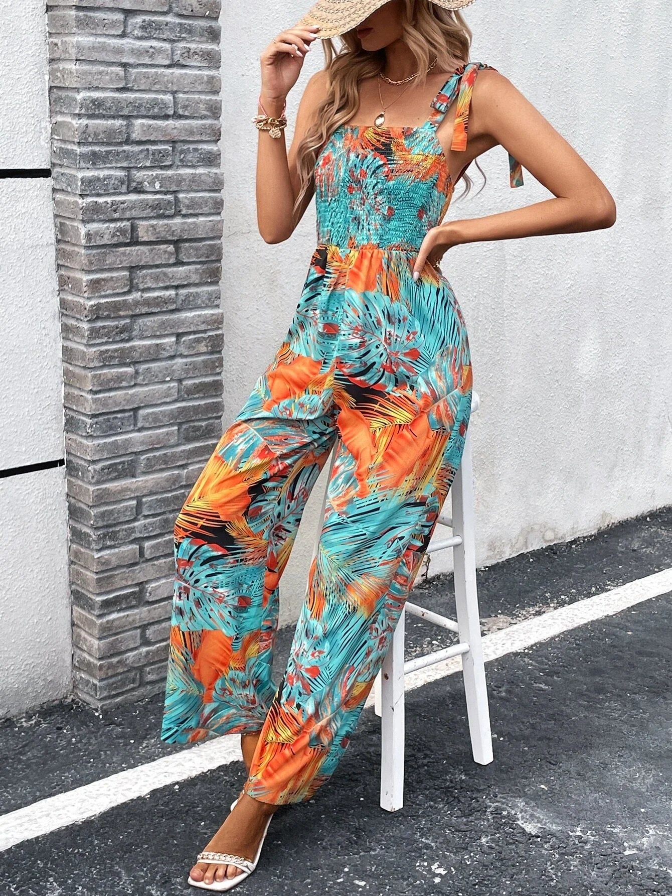 Tropical Pattern Jumpsuit