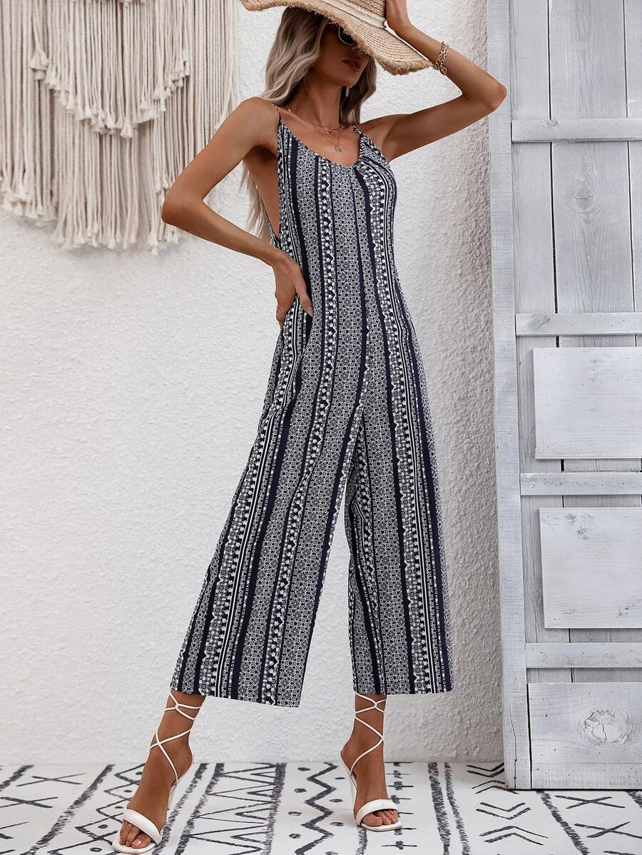 Geo Print Cami Jumpsuit